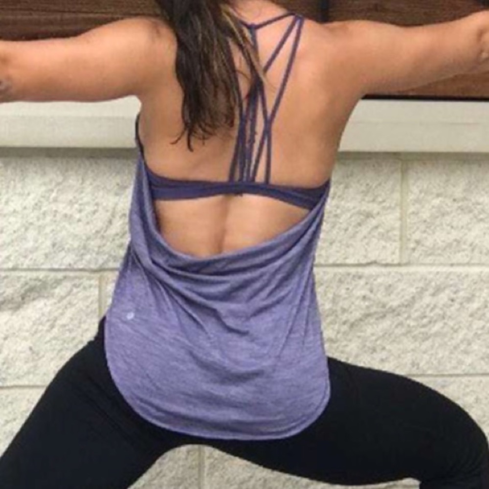 NWT HEATHERED VIOLA LULULEMON RAISE THE BARRE TANK - Picture 4 of 8